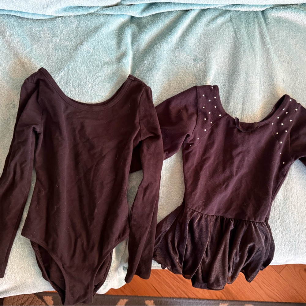 Bundle of two Danskin girls 6/6x black dance leotards